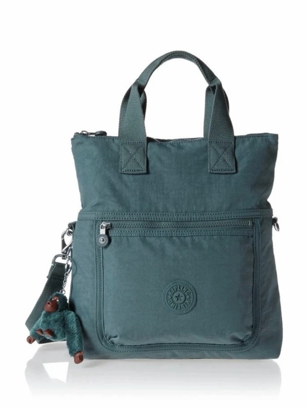 Kipling Teal Tote Bag with Monkey Charm